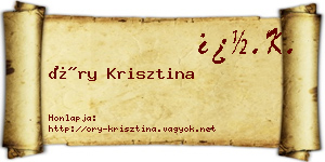 Őry Krisztina névjegykártya