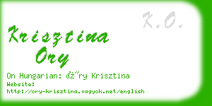 krisztina ory business card